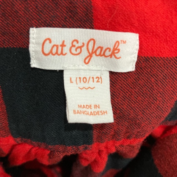 Cat & Jack Girls Plaid Flannel - Button-Down Shirt - Long Sleeve - Size Large - Picture 3 of 5